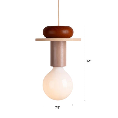 Nordic Wood LED Pendant Light with Geometric Design | Zyntaro