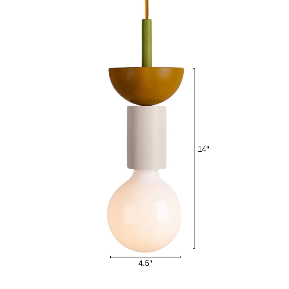 Nordic Wood LED Pendant Light with Geometric Design | Zyntaro