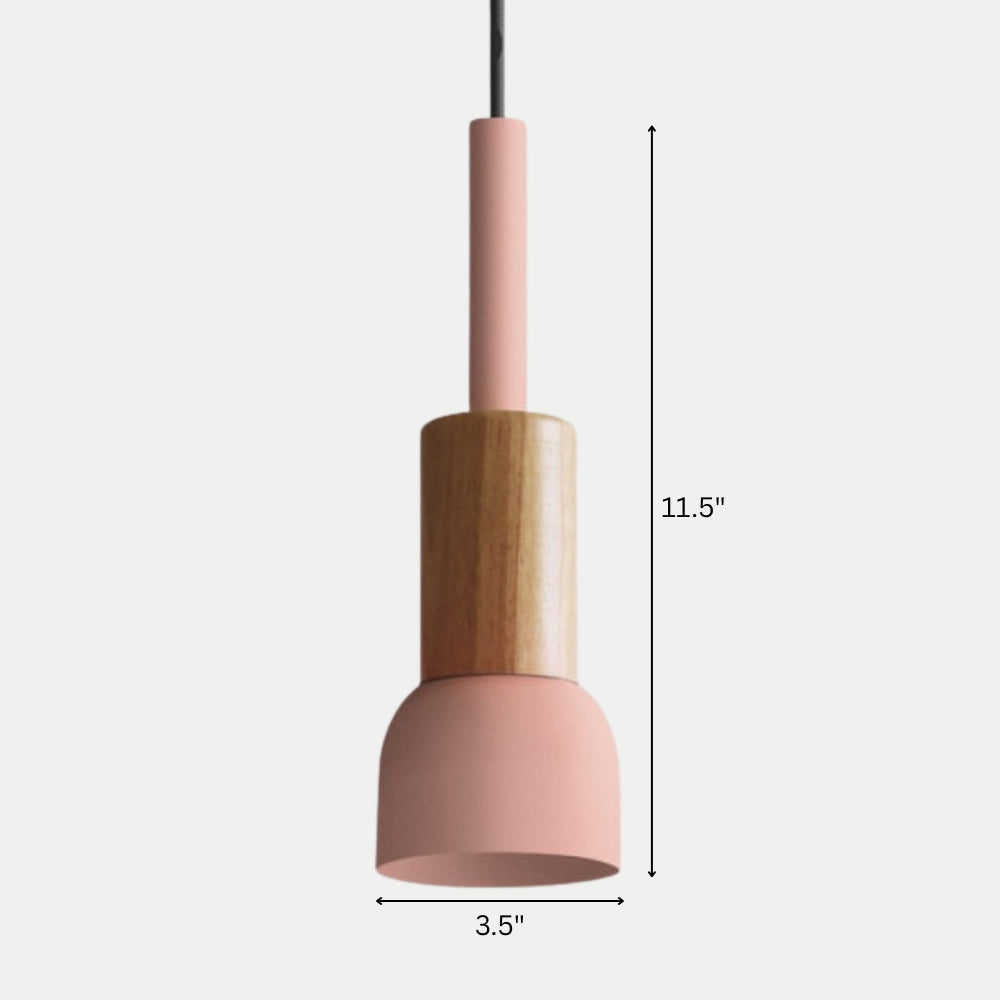 Nordic Wood Metal Pendant Light E27 Adjustable Cable | Xorqen