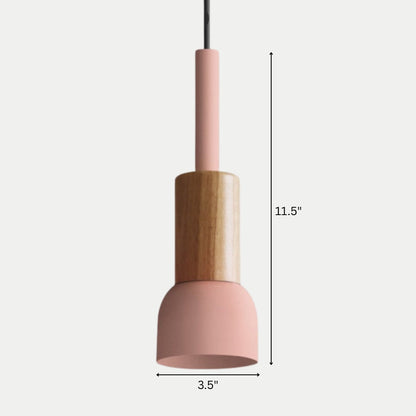 Nordic Wood Metal Pendant Light E27 Adjustable Cable | Xorqen