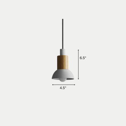 Nordic Wood Metal Pendant Light E27 Ceiling Fixture | Xorvian