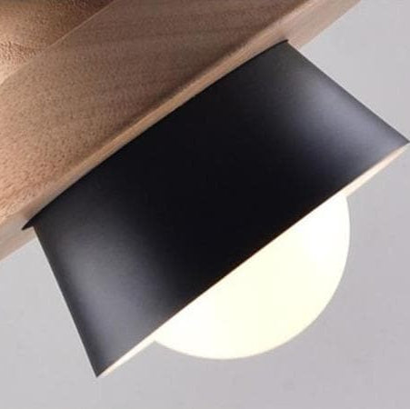 Nordic Wood Metal Pendant Light Layered E27 Design | Velorin
