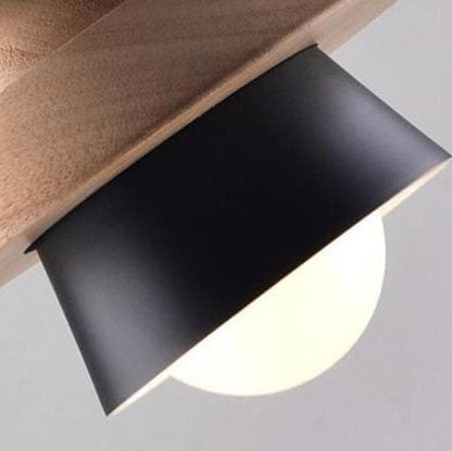 Nordic Wood Metal Pendant Light Layered E27 Design | Velorin