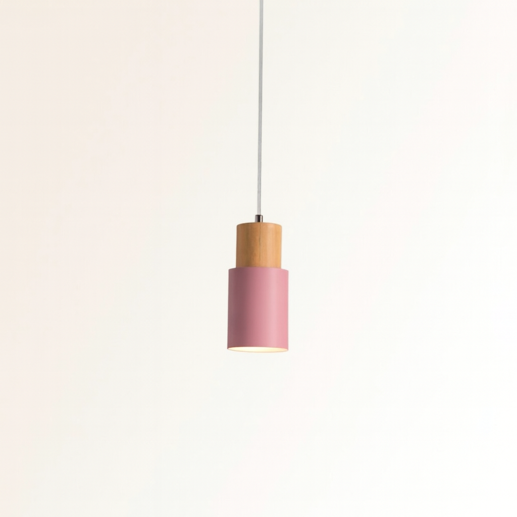 Nordic Wood Metal Pendant Light with Adjustable Cable | Nexora