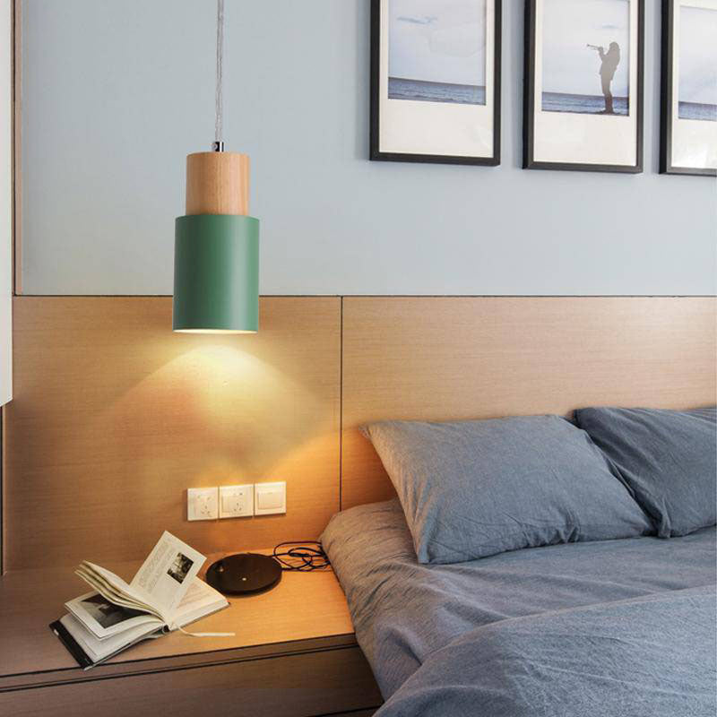Nordic Wood Metal Pendant Light with Adjustable Cable | Nexora
