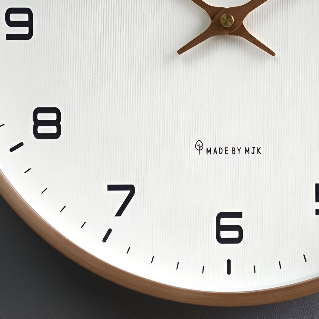 Nordic Wooden Wall Clock with Minimalist Quartz Design | Rovique