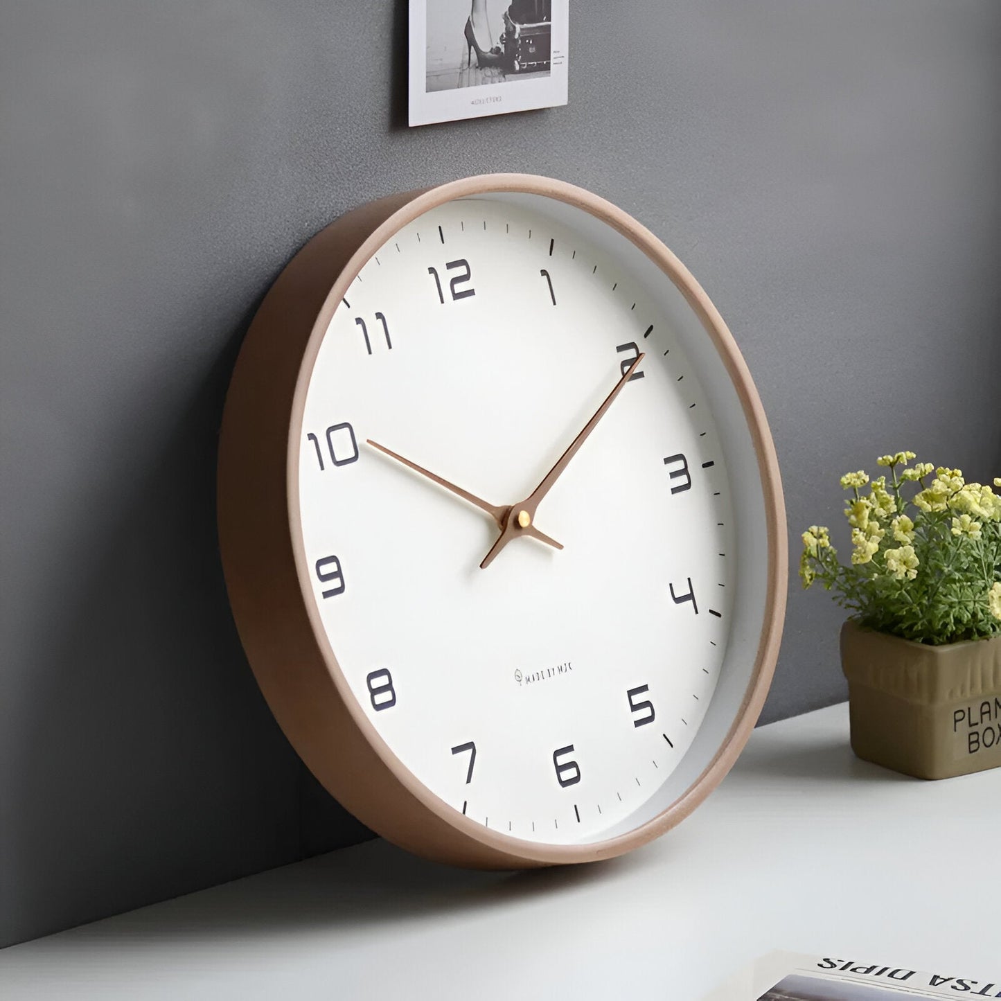 Nordic Wooden Wall Clock with Minimalist Quartz Design | Rovique