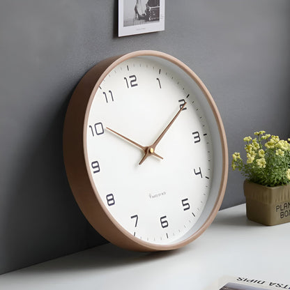 Nordic Wooden Wall Clock with Minimalist Quartz Design | Rovique