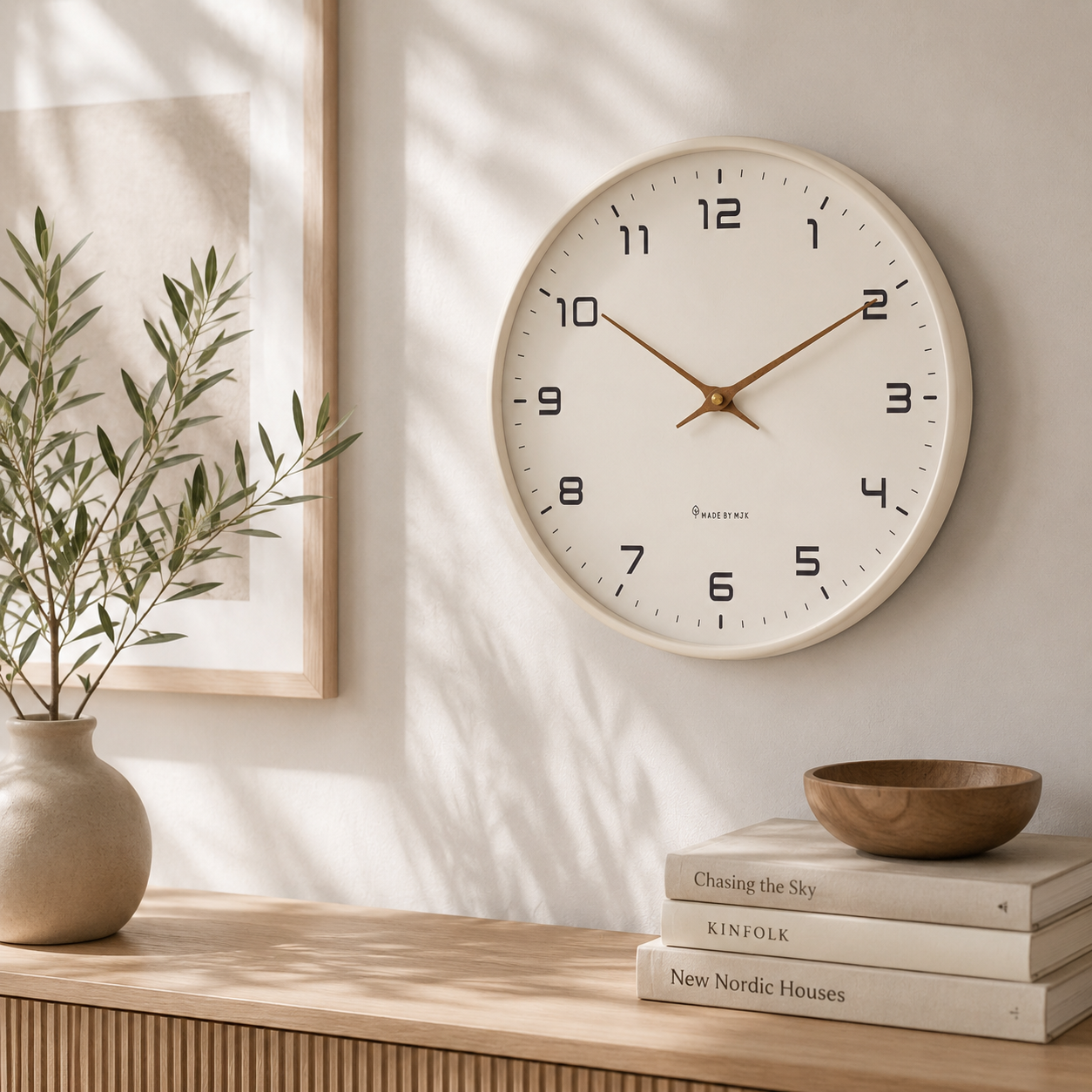 Nordic Wooden Wall Clock with Minimalist Quartz Design | Rovique
