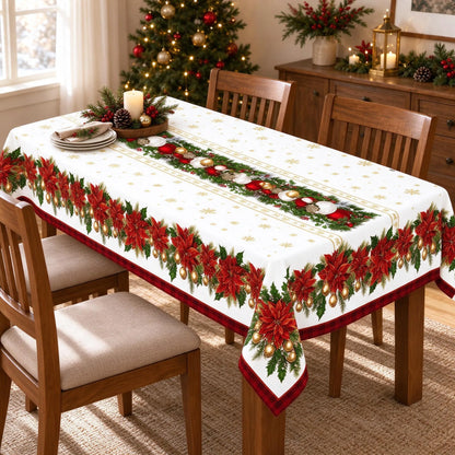 Oblong Holiday Print Dining Tablecloth