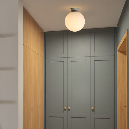 Opal Glass Nordic Ceiling Light Compact Fixture | Zenvra