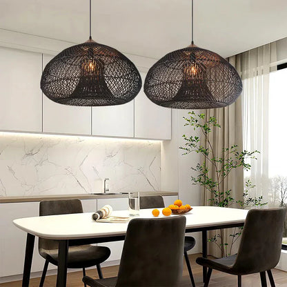 Organic Wisteria Pendant Light Handwoven Japandi Form | Renvora
