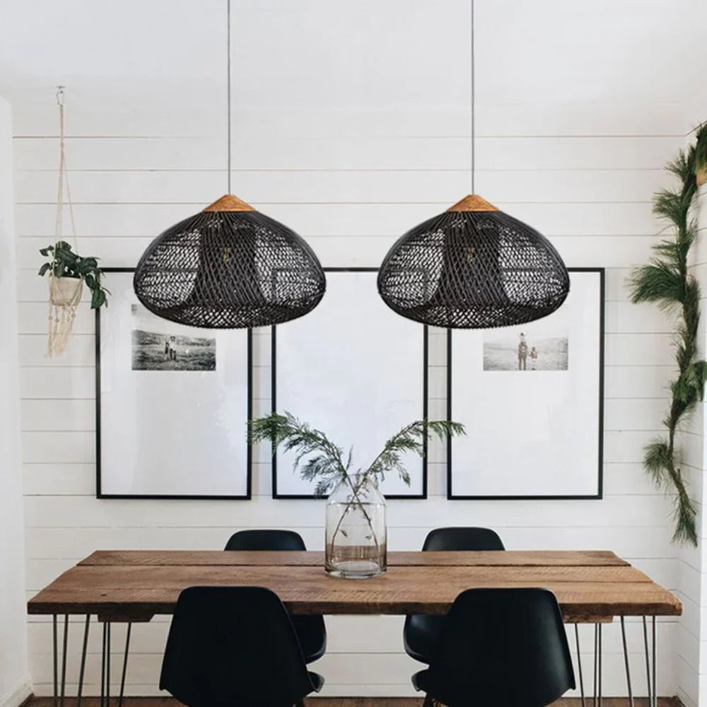 Organic Wisteria Pendant Light Handwoven Japandi Form | Renvora