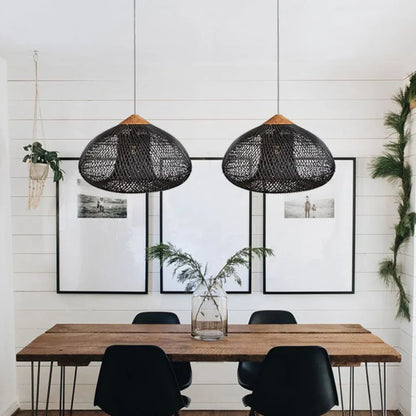 Organic Wisteria Pendant Light Handwoven Japandi Form | Renvora