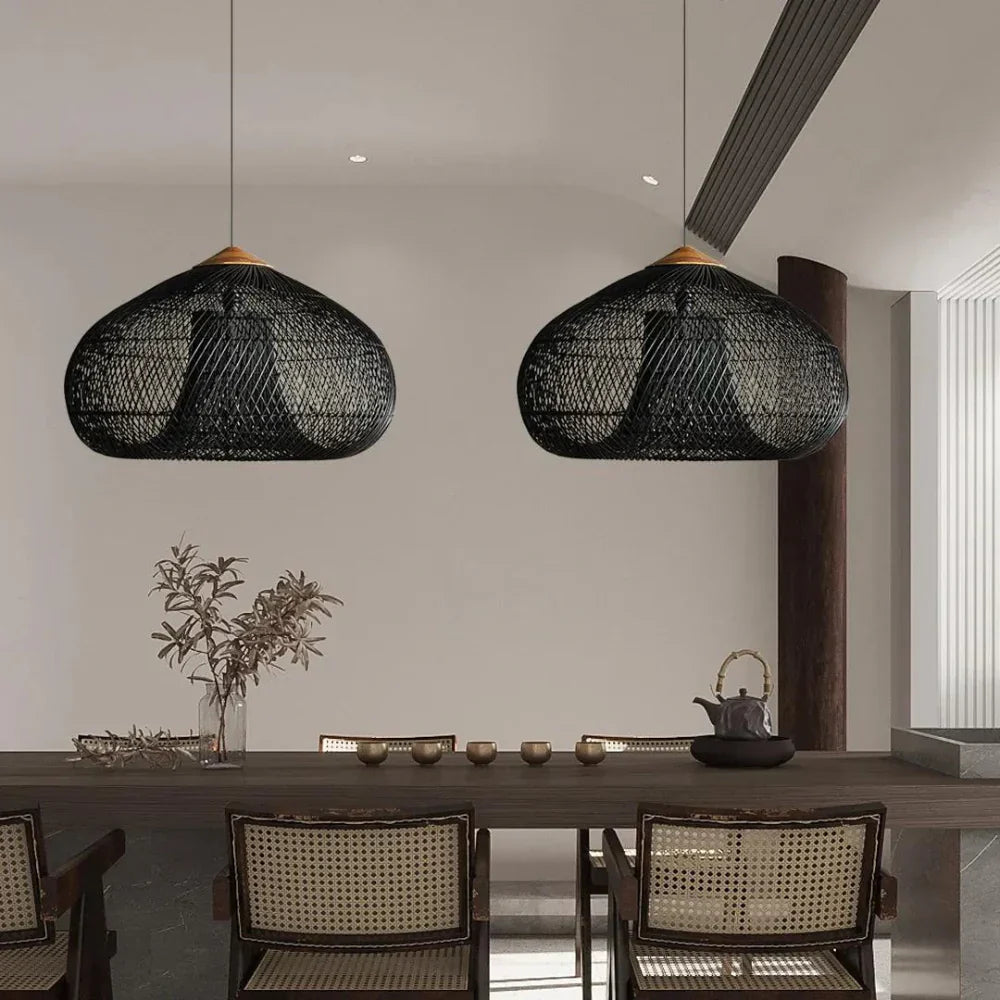 Organic Wisteria Pendant Light Handwoven Japandi Form | Renvora