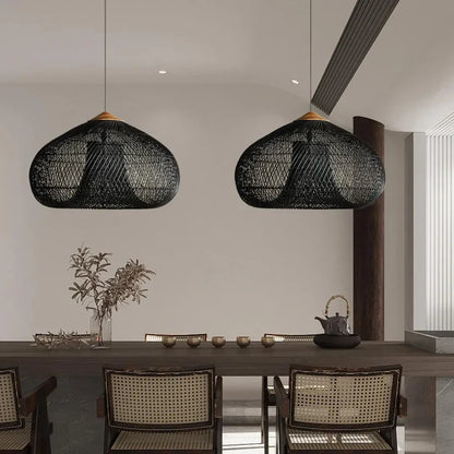 Organic Wisteria Pendant Light Handwoven Japandi Form | Renvora