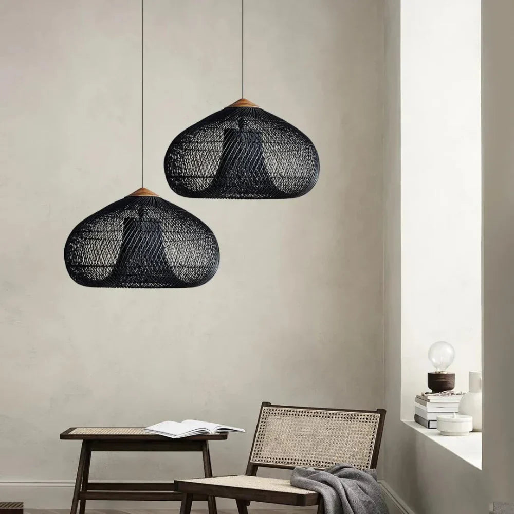 Organic Wisteria Pendant Light Handwoven Japandi Form | Renvora