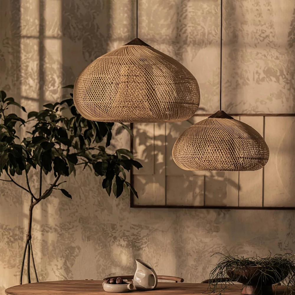 Organic Wisteria Pendant Light Handwoven Japandi Form | Renvora