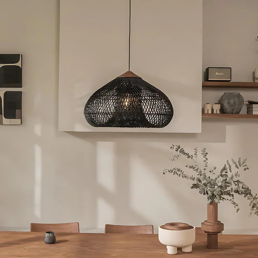 Organic Wisteria Pendant Light Handwoven Japandi Form | Renvora
