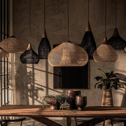 Organic Wisteria Pendant Light Handwoven Japandi Form | Renvora