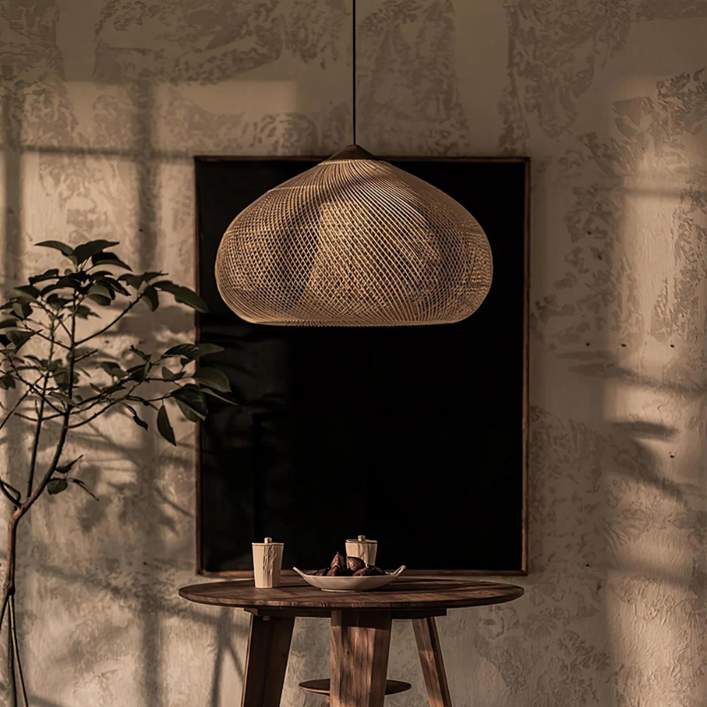 Organic Wisteria Pendant Light Handwoven Japandi Form | Renvora