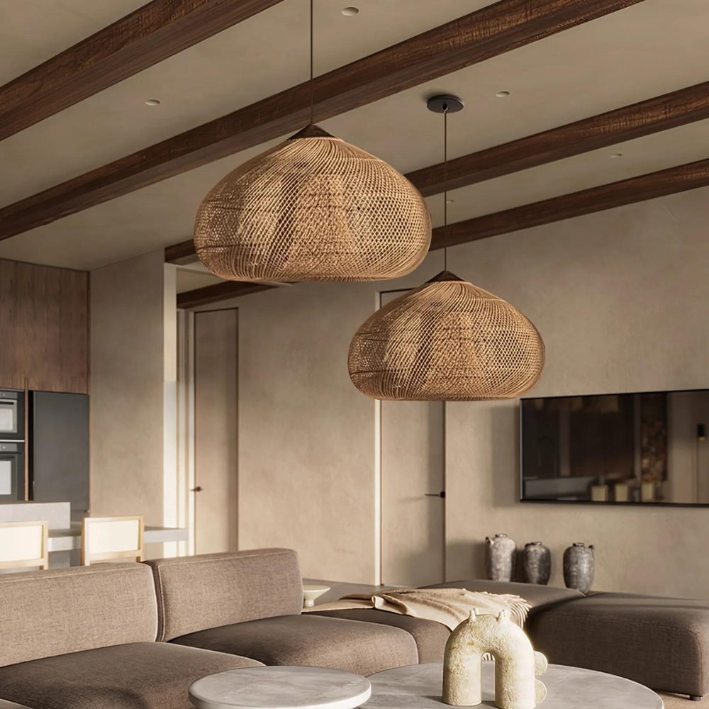 Organic Wisteria Pendant Light Handwoven Japandi Form | Renvora