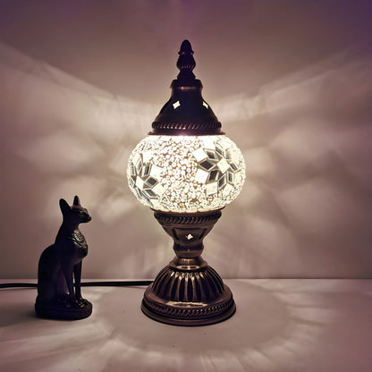 Oriental Glass Mosaic Table Lamp with Colourful Glow | Zelmira
