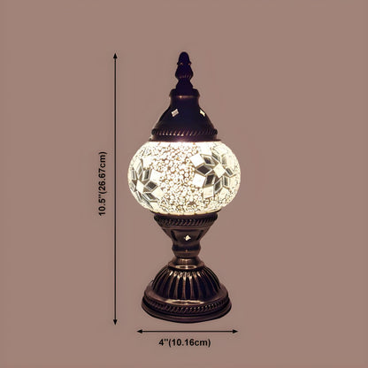 Oriental Glass Mosaic Table Lamp with Colourful Glow | Zelmira
