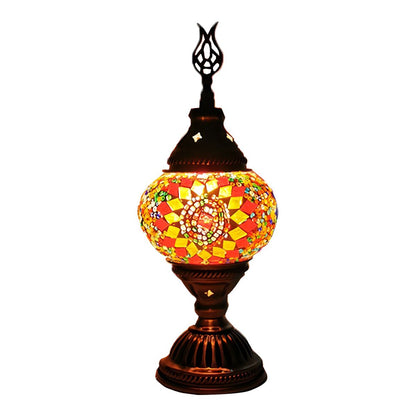 Oriental Glass Mosaic Table Lamp with Colourful Glow | Zelmira