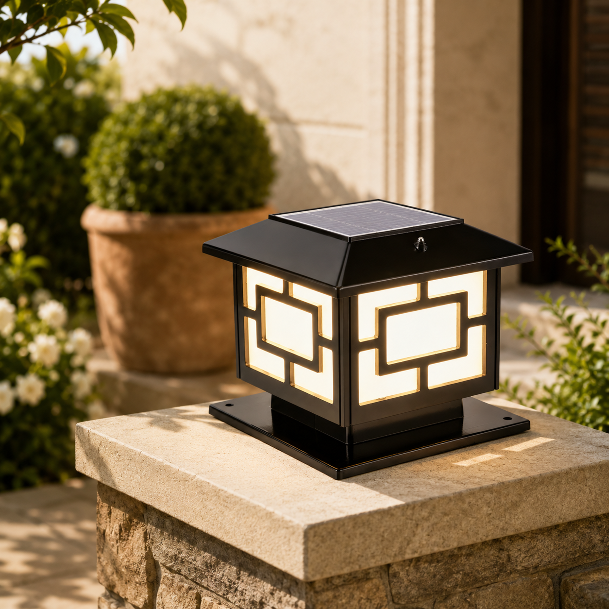 Outdoor Acrylic Pier Mount Single Bulb Light Lamp | Patiora