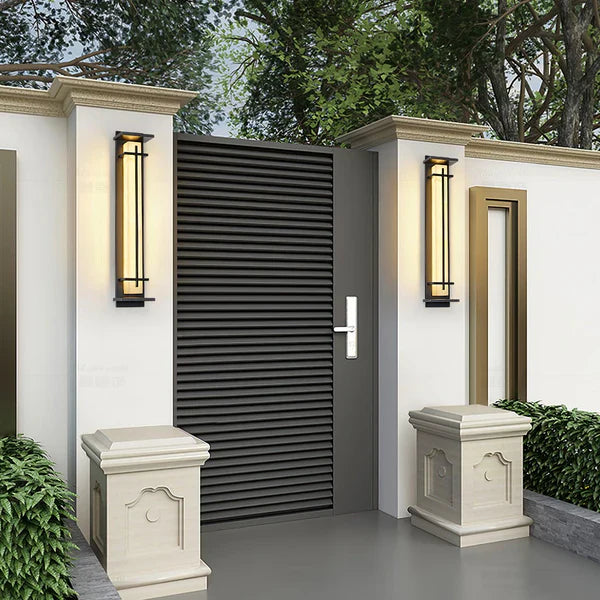 Outdoor Alabaster Look Stainless Steel Wall Light | Lumnara