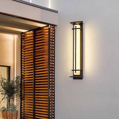 Outdoor Alabaster Look Stainless Steel Wall Light | Lumnara