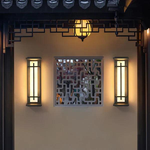 Outdoor Alabaster Look Stainless Steel Wall Light | Lumnara