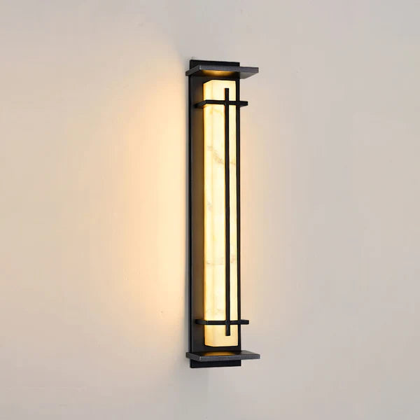 Outdoor Alabaster Look Stainless Steel Wall Light | Lumnara