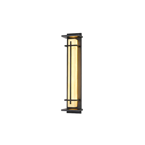 Outdoor Alabaster Look Stainless Steel Wall Light | Lumnara