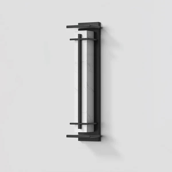 Outdoor Alabaster Look Stainless Steel Wall Light | Lumnara