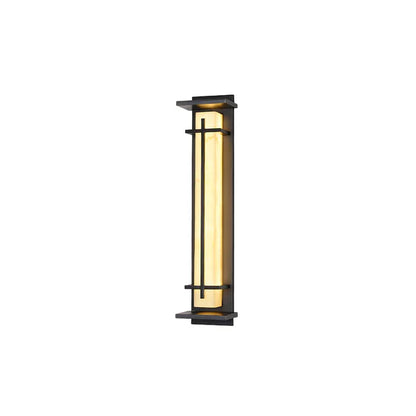 Outdoor Alabaster Look Stainless Steel Wall Light | Lumnara