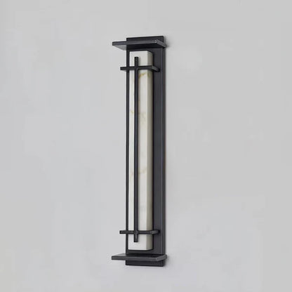 Outdoor Alabaster Look Stainless Steel Wall Light | Lumnara