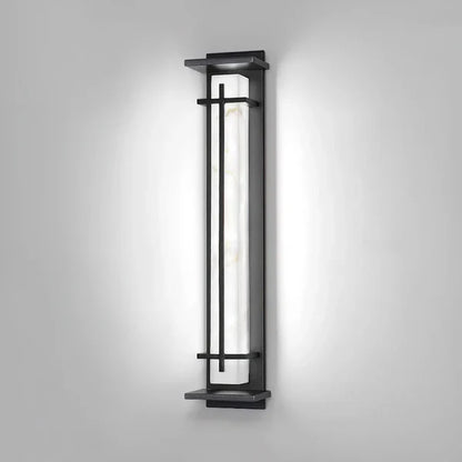 Outdoor Alabaster Look Stainless Steel Wall Light | Lumnara