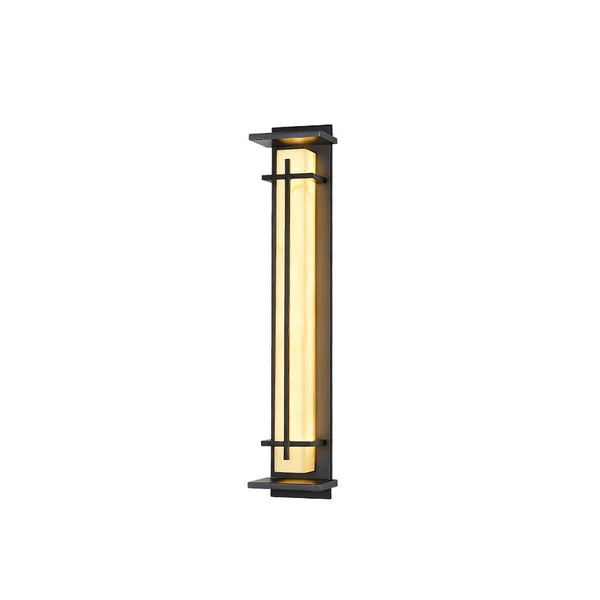 Outdoor Alabaster Look Stainless Steel Wall Light | Lumnara