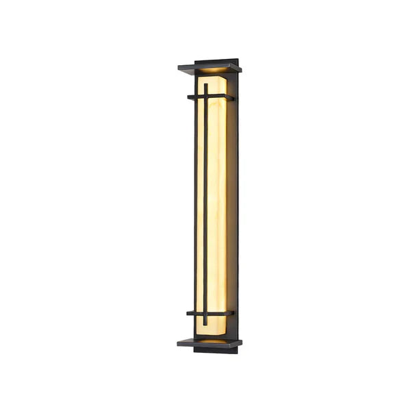 Outdoor Alabaster Look Stainless Steel Wall Light | Lumnara