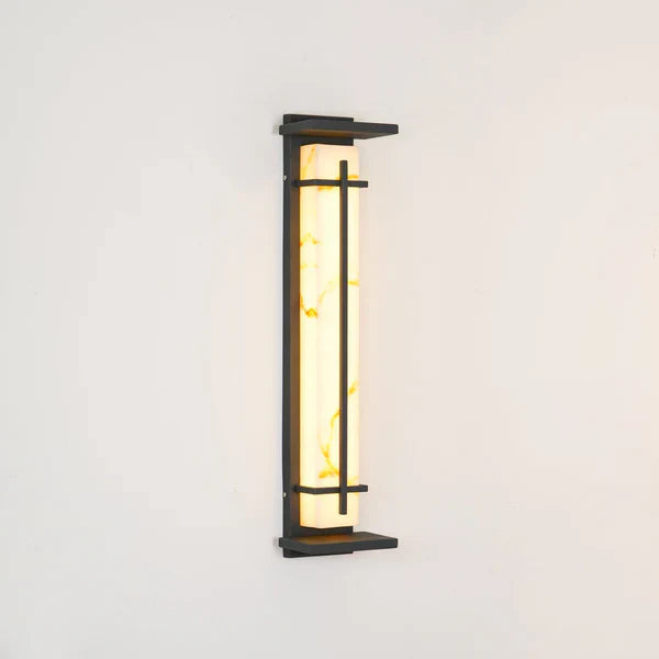 Outdoor Alabaster Look Stainless Steel Wall Light | Lumnara