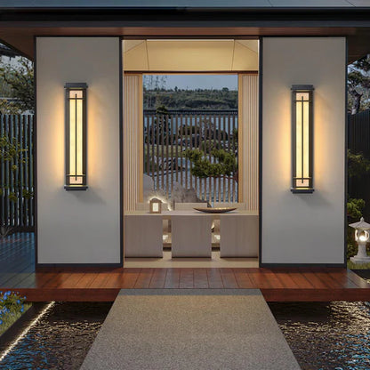 Outdoor Alabaster Look Stainless Steel Wall Light | Lumnara