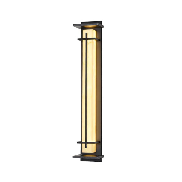 Outdoor Alabaster Look Stainless Steel Wall Light | Lumnara