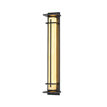 Outdoor Alabaster Look Stainless Steel Wall Light | Lumnara