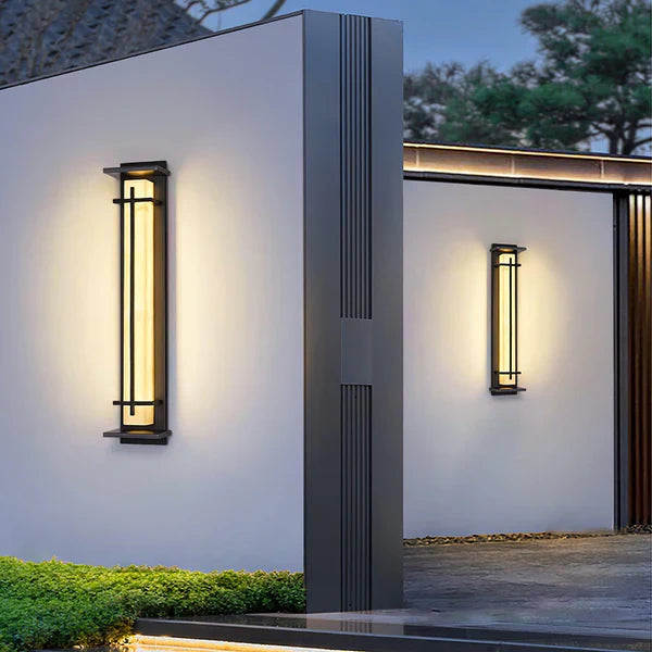 Outdoor Alabaster Look Stainless Steel Wall Light | Lumnara
