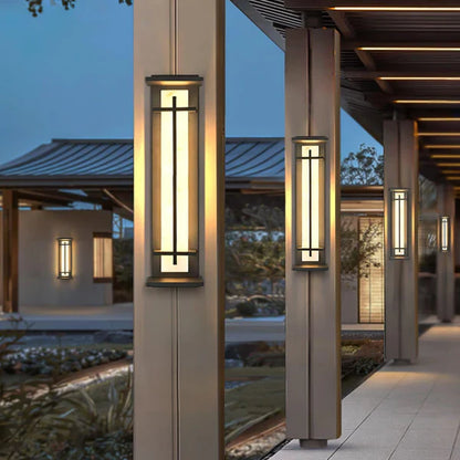 Outdoor Alabaster Look Stainless Steel Wall Light | Lumnara