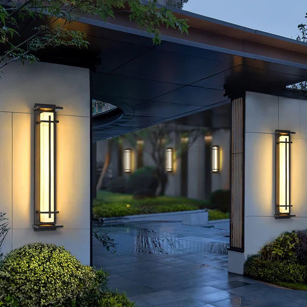 Outdoor Alabaster Look Stainless Steel Wall Light | Lumnara