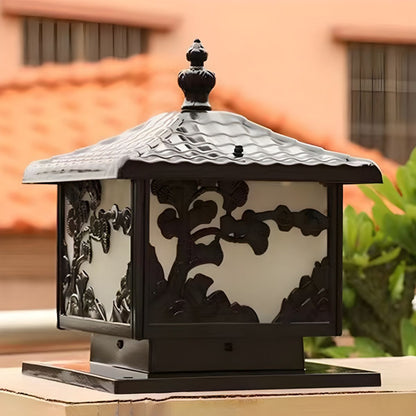 Outdoor Aluminium Cube Pillar Light for Gardens | Lumavo