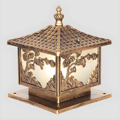 Outdoor Aluminium Cube Pillar Light for Gardens | Lumavo
